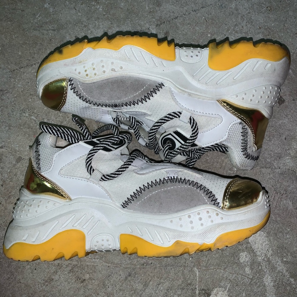 chunky leather trainers